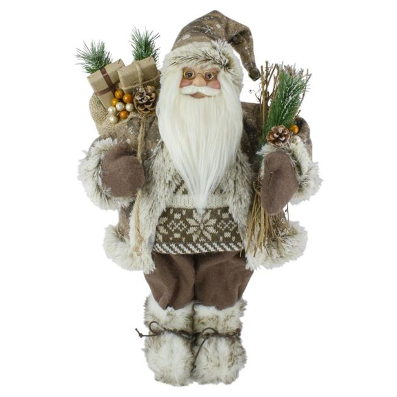 NorthLight 34316596 18 in. Standing Santa Christmas Figure with Presents